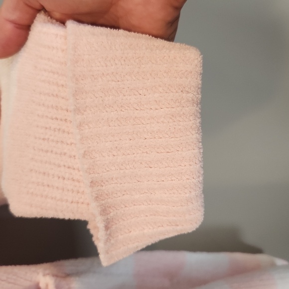 Betsey‎ Johnson Pink and White Striped Heart Cardigan Size Large - Picture 11 of 12